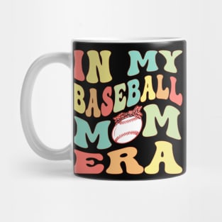 In My Baseball Mom Era Groovy Baseball lover Mug